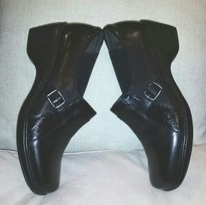 Clarks leather slip on shoes